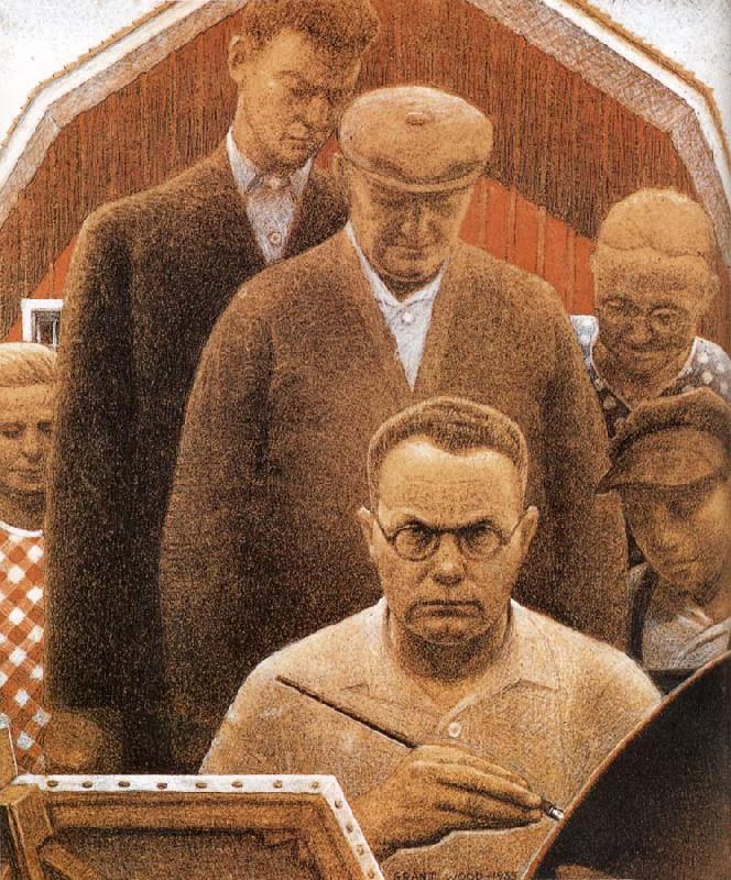 Grant Wood Returned from Bohemia Norge oil painting art